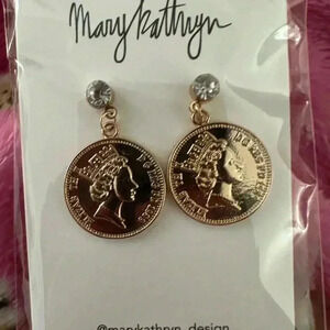 NWT Queen Coin Earrings